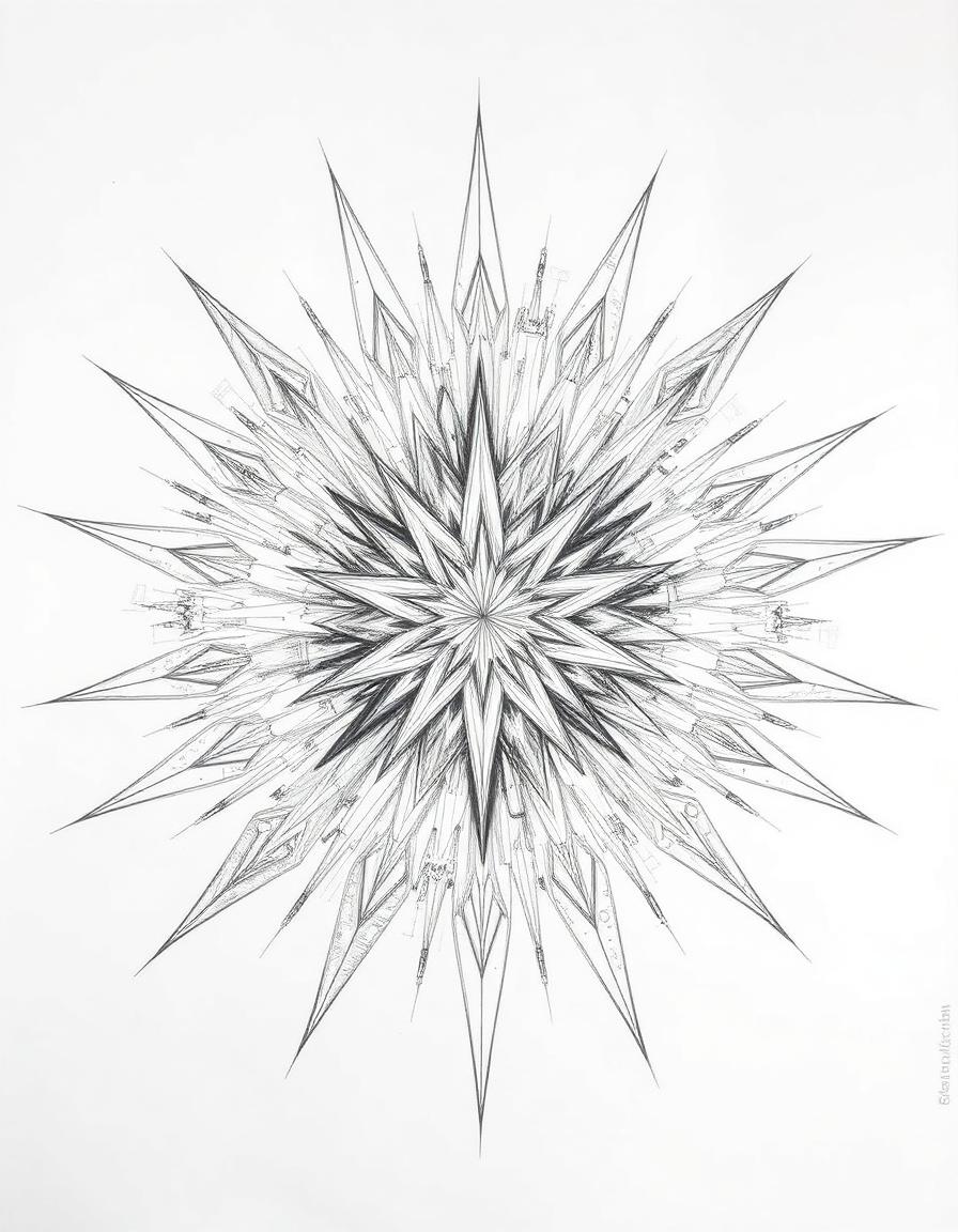Étude graphique à l'encre — Éclats